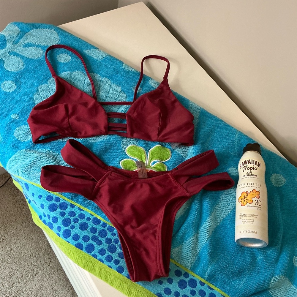 Zaful Burgundy Bikini Set
